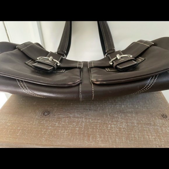 Brown leather large shoulder bag - Picture 11 of 13